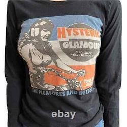 HYSTERIC GLAMOUR Vintage Ad Motorcycle Chick Logo Long Sleeve Top