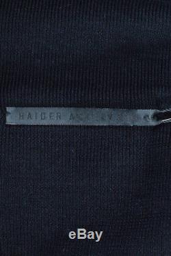 Haider Ackermann NWT $1285 Black White Wool Stitch Long Sleeve Sweater Top SZ M