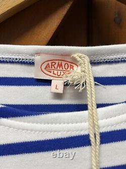 Heritage Breton Top by Armor-lux White and Star Blue