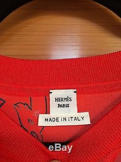 Hermes Constellations Star Silk Long Sleeve Sweater Top