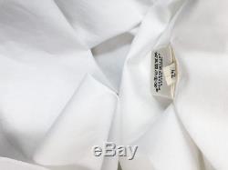 Hermes White Cotton V-neck Long Sleeve Tunic Top Blouse Dress Size 42