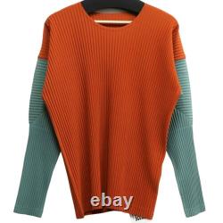 Homme Prisse Issey Miyake Plisse 19Aw Pleats Bicolor Long Sleeve Top rare NEW