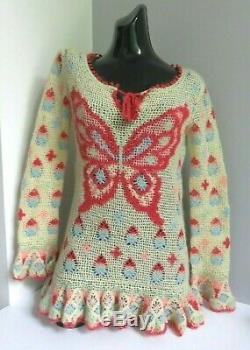Hysteric Glamour Butterfly Crochet Open Knitted Long Sleeved Jumper Top S Small