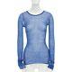 Ikram 100% Cashmere Cobalf Blue Long Sleeve Ring Detail Stretch Fit Top M