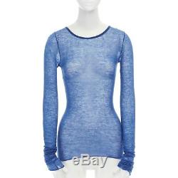 IKRAM 100% cashmere cobalf blue long sleeve ring detail stretch fit top M