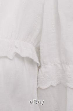 ISABEL MARANT ETOILE Daniela White Long Sleeve Ruffle Embroidery Top Blouse 2/34
