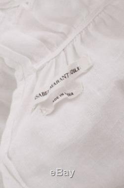 ISABEL MARANT ETOILE Daniela White Long Sleeve Ruffle Embroidery Top Blouse 2/34