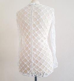 ISABEL MARANT White Lace, Lace Up, Long Sleeve Top UK10 (Size 42)