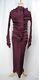 Issey Miyake Burgundy Pleats High Neck Long Sleeve Top & Skirt 2pc Set 310 9806
