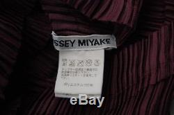 ISSEY MIYAKE Burgundy Pleats High Neck Long Sleeve Top & Skirt 2pc Set 310 9806