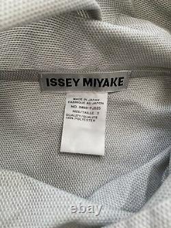 ISSEY MIYAKE Farfalle Cowl Neck Long Sleeve Top Blouse, Size 2/Small, Light Gray