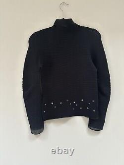 ISSEY MIYAKE Me Womens one size fits all black Mesh Stretch Long Sleeve Top