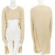 Issey Miyake Permanente Vintage Cream Cropped Front Draped Back Long Sleeve Top