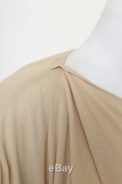 ISSEY MIYAKE PERMANENTE Vintage cream cropped front draped back long sleeve top