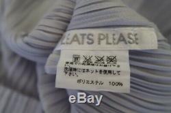 ISSEY MIYAKE PLEATS PLEASE Grey High Neck Long Sleeve Top JAP 3 / UK 12