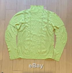 ISSEY MIYAKE PLEATS PREASE + Apoc Long Sleeve Tops Turtle Summer Knit Yellow