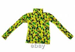 ISSEY MIYAKE Pleats Flower Printed High Neck Top Size M(K-103451)