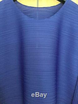 ISSEY MIYAKE Pleats Please'BOUNCE' LONG SLEEVE TOP Violet/Blue COLOUR BRAND NEW