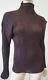 Issey Miyake Women's Brown High Polo Neck Pleated Blouse Top Sz M/l