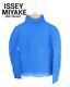 Issey Miyake Me Blue High-neck Long Sleeves Shirt Pleated Tops Polyester Japan