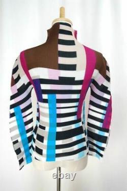 ISSEY MIYAKE me Multicolor Pleats High Neck Long Sleeve Top 074 3900