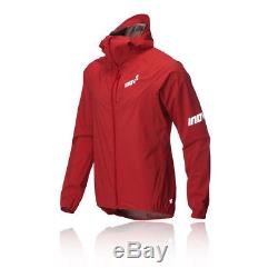 Inov8 AT/C Stormshell Mens Red Full Zip Long Sleeve Sport Hooded Jacket Top