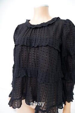 Isabel Marant Black Blouse Top Size 34 Uk 8 VGC Long Sleeve Women's