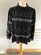 Isabel Marant Etoile Ladies Black & White Embroidery Long Sleeves Top Size 40