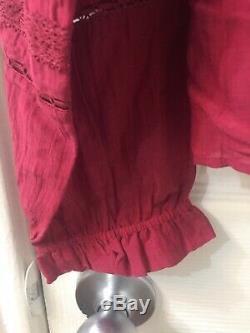Isabel Marant Etoile Red Long Sleeve Blouse Top Sz 40
