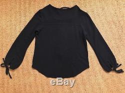 Isabel Marant Etoile Woody Black Jersey top 36 38 lace up tie blouse long sleeve