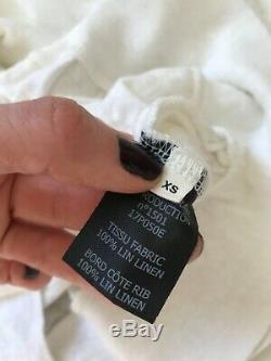 Isabel Marant Etoile white linen longsleeve logo top t-shirt size XS