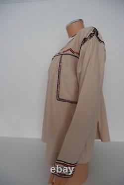Isabel Marant NEW TUNIC Top Size 34 Uk 8 Bnwts Beige Embroidered Women's