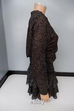Isabel Marant Outfit Set Skirt & Top Size 36 Uk 8 Vgc Long Sleeve Black Flowers