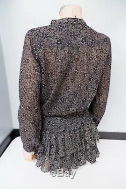 Isabel Marant Outfit Set Skirt & Top Size 36 Uk 8 Vgc Long Sleeve Black Flowers