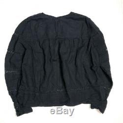 Isabel Marant Women's 44 XL Rexton Blouse Black Lace Top Shirt Long Sleeve j2