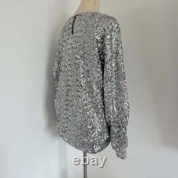 Isabel Marant silver sequin long sleeve top