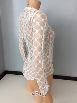 Isabel marant Cream Lace Top Long Sleeve Size 36 Uk 8 Run Way Mora