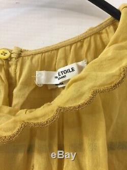Isabel marant Etoile Yellow Long Sleeve Blouse Top Sz 36