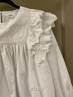 Isabel marant etoile cotton ruffle sleeve white blouse top sz 38 (item 5.7)
