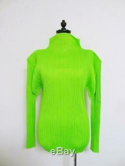 Issey Miyake Pleats Please Top Long sleeve Neon Green Size L