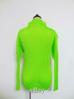 Issey Miyake Pleats Please Top Long sleeve Neon Green Size L