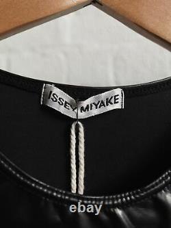 Issey Miyake black vinyl waist gusset longsleeve top womens M mens S XS
