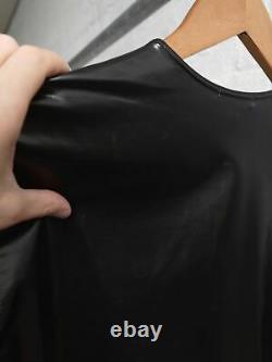 Issey Miyake black vinyl waist gusset longsleeve top womens M mens S XS