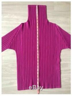 Issey miyake, Pleats Please Long Sleeve, High Neck Pink Top. Size 3