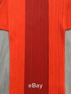 Issey miyake pleats please Orange / Red Long Sleeve Top. Excellent Condtion