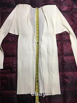 Issey miyake pleats please top cardigan size 3 made in japan White Cream