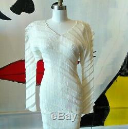 Ivory Issey Miyake Mainline Sculptural Pleated Long Sleeved Top