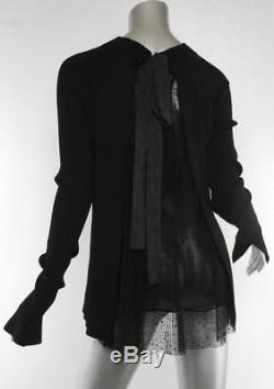 JASON WU Womens Black OPEN-BACK Lace Long Sleeve Sweater Blouse Top XS NEW $895