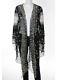 Jean Paul Gaultier Black Silk Long Sleeve Open Front Sheer Waterfall Top Sz S