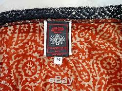 JEAN PAUL GAULTIER JPG MAILLE print nylon mesh long sleeve top black knit trim M